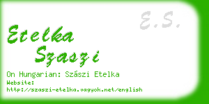 etelka szaszi business card