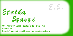 etelka szaszi business card